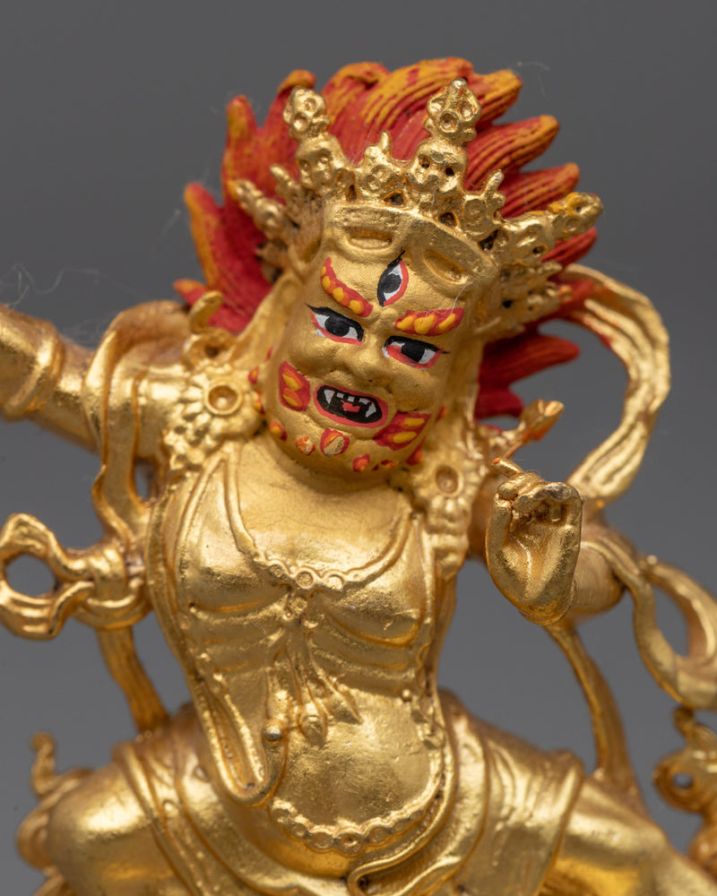 Machine Made Bodhisattva Vajrapani Statue | Gold Gilded Buddhist Statue