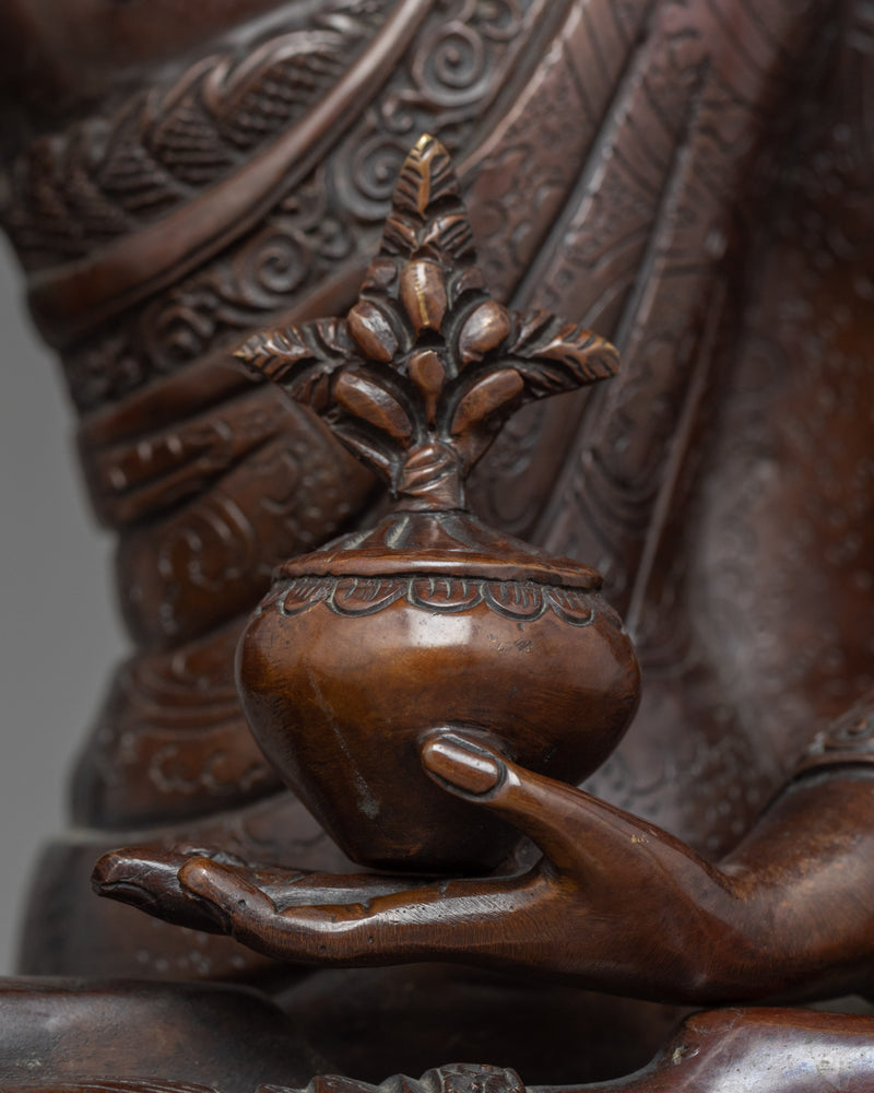 Oxidized Copper Blue Buddha Statue | Handmade in Nepal, Himalayan Buddhist Art