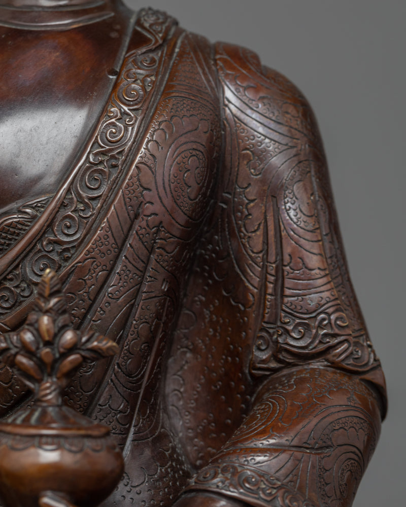 Oxidized Copper Blue Buddha Statue | Handmade in Nepal, Himalayan Buddhist Art