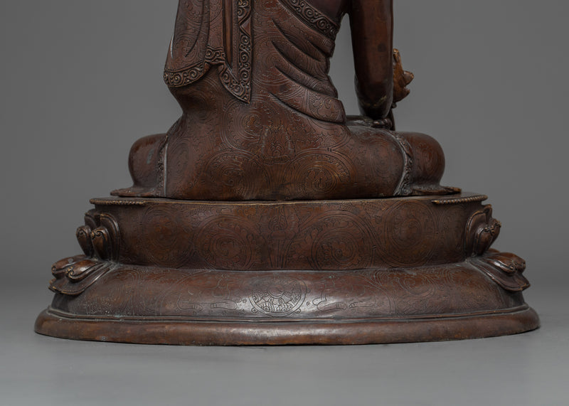 Oxidized Copper Blue Buddha Statue | Handmade in Nepal, Himalayan Buddhist Art