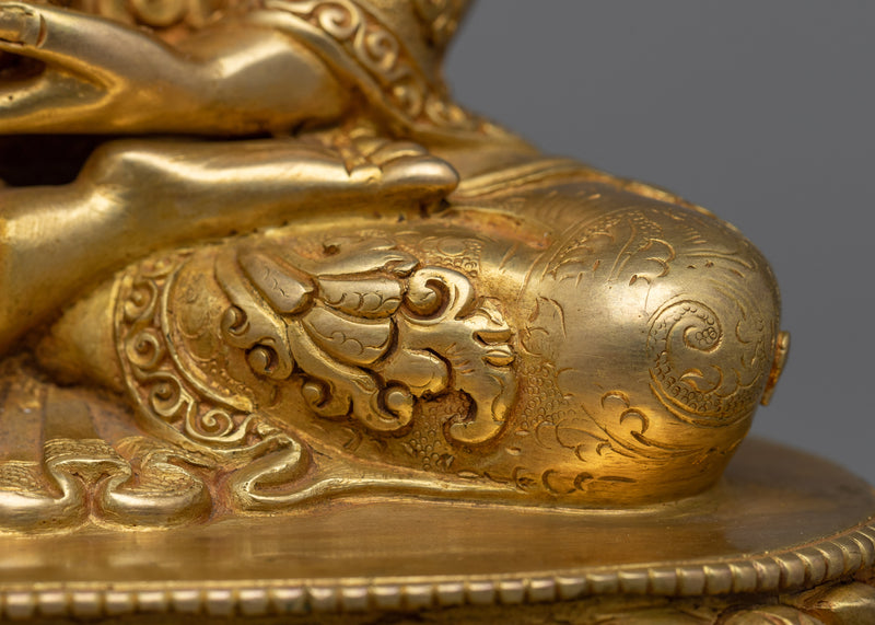 Buddha Medicine Statue Gilded in Gold | Traditional Handcrafted Buddhist Art