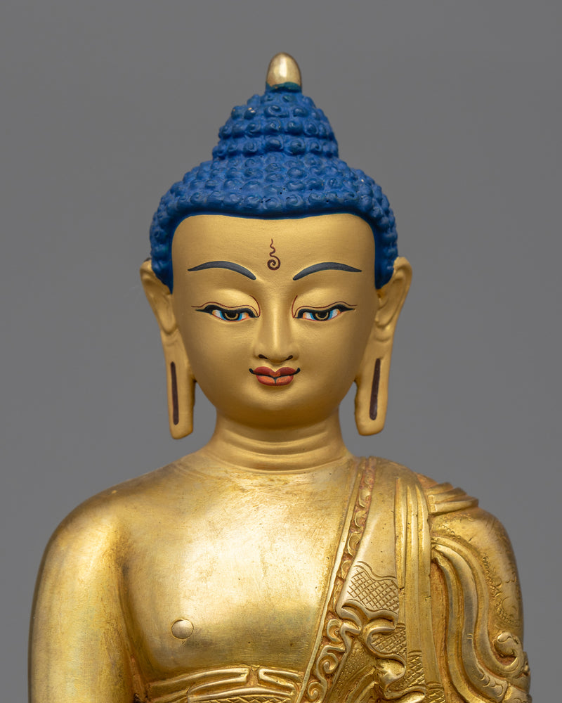 Buddha Medicine Statue Gilded in Gold | Traditional Handcrafted Buddhist Art