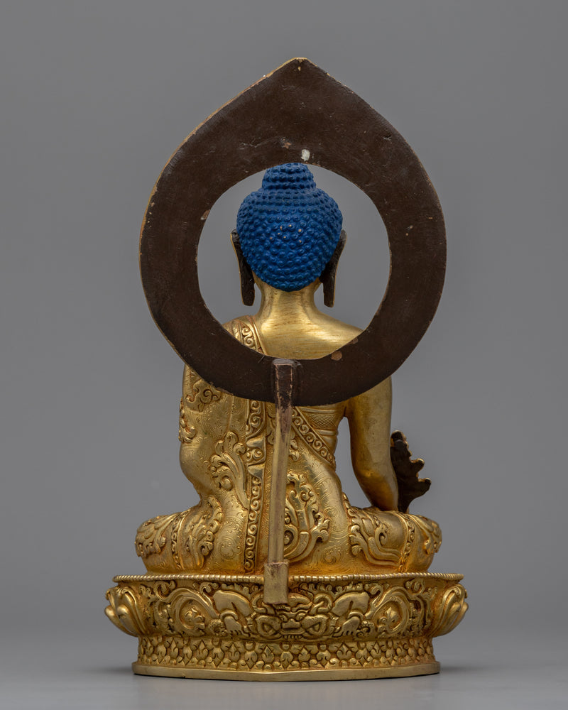 Buddha Medicine Statue Gilded in Gold | Traditional Handcrafted Buddhist Art