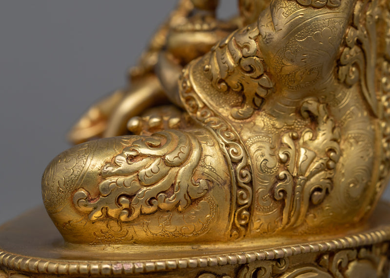 Buddha Medicine Statue Gilded in Gold | Traditional Handcrafted Buddhist Art