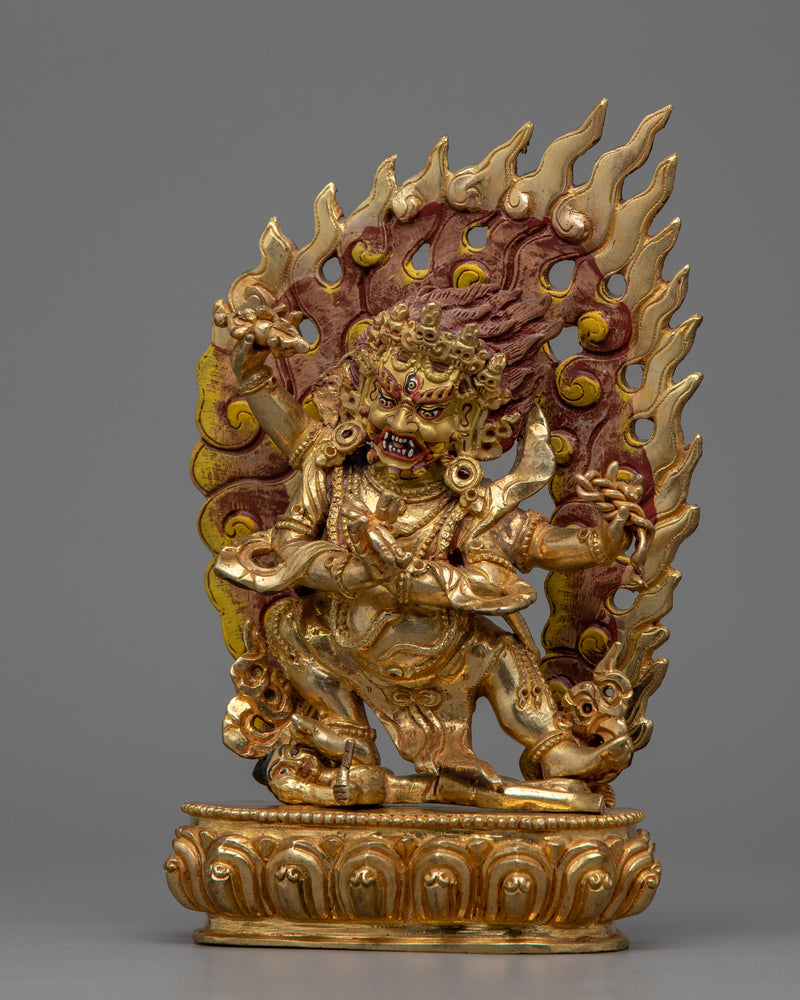 Vajrapani Bhutadamara Sculpture | Buddhist Gold Gilded Copper Statue