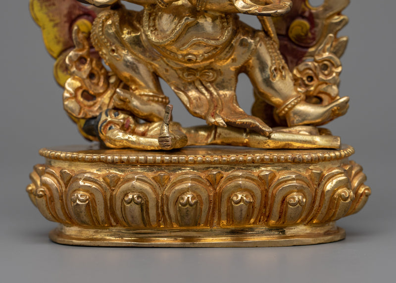 Vajrapani Bhutadamara Sculpture | Buddhist Gold Gilded Copper Statue