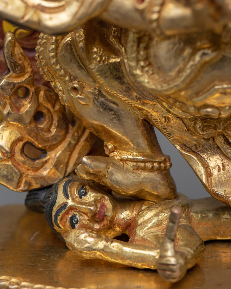 Vajrapani Bhutadamara Sculpture | Buddhist Gold Gilded Copper Statue