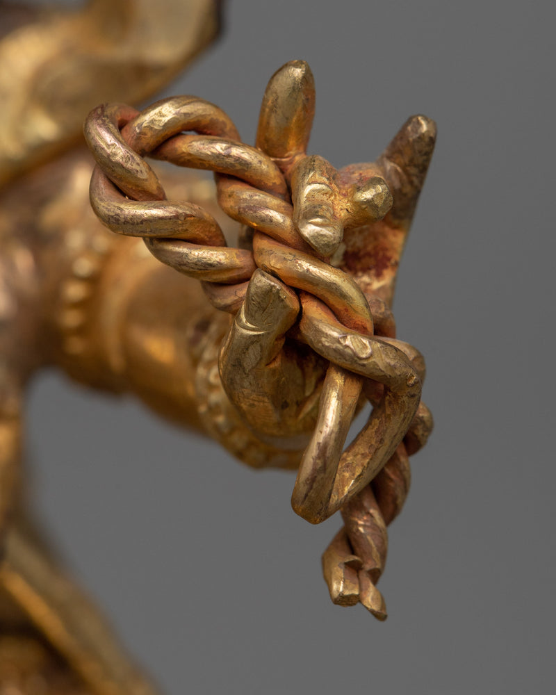 Vajrapani Bhutadamara Sculpture | Buddhist Gold Gilded Copper Statue