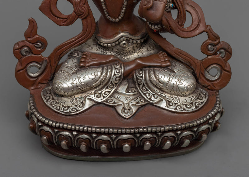 Bodhisattva Manjushri Statue | Oxidized Copper Buddhist Artwork