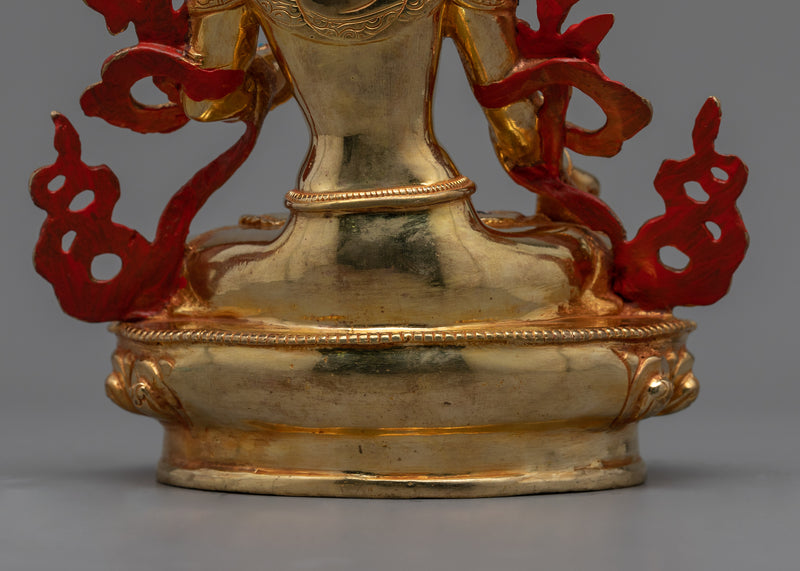 Tara White Golden Statue | Beautiful Tibetan Artwork