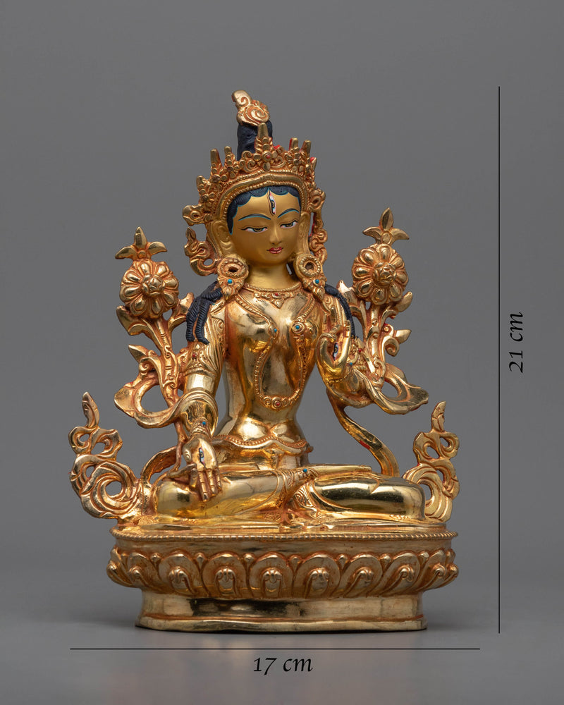 Tara White Golden Statue | Beautiful Tibetan Artwork