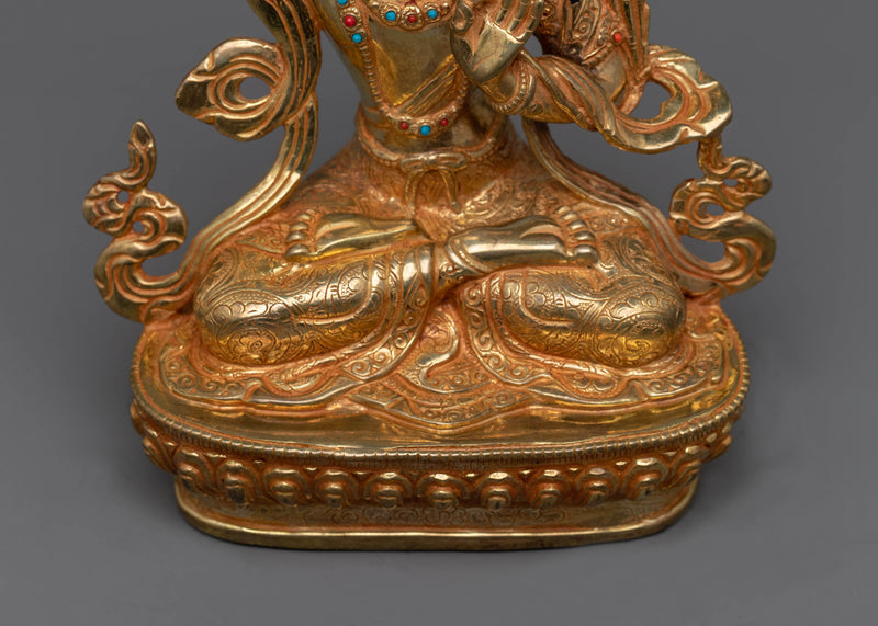 Gold Gilded Manjushree Statue with The Sword of Manjushri | Himalayan Art