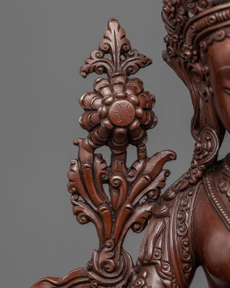 Buddhism Tara Oxidized Copper Statue | Buddhist Goddess Sculpture