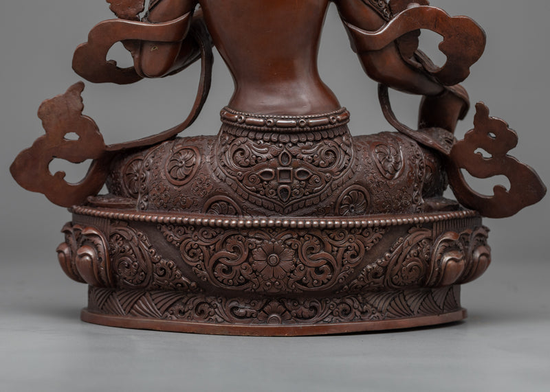 Buddhism Tara Oxidized Copper Statue | Buddhist Goddess Sculpture