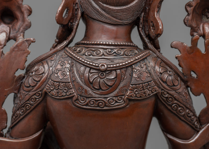 Buddhism Tara Oxidized Copper Statue | Buddhist Goddess Sculpture