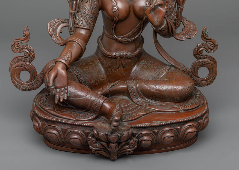 Green Tara Images | Himalayan Hand-made 24k Gold Gilded Statues