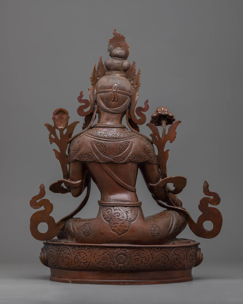 Green Tara Images | Himalayan Hand-made 24k Gold Gilded Statues