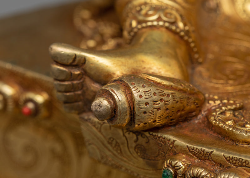 Zambala Gold Gilded Statue | Himalayan Detailed Acrylic Painted