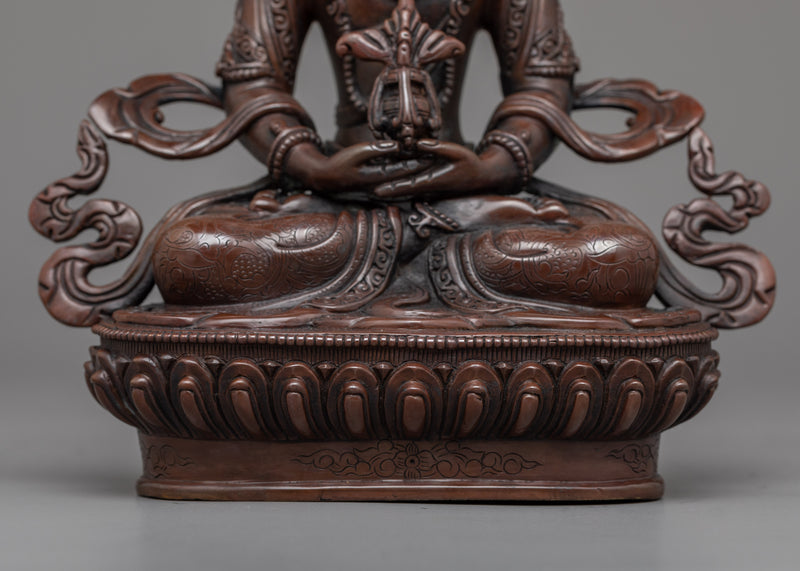 Amitayus Long Life Mantra Practice Statue | Buddhist Oxidized Copper Statue