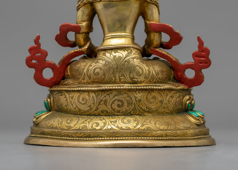 Experience the Infinite Life Potential with the Buddha Amitayus Mantra in Tibetan through This Stunning Statue