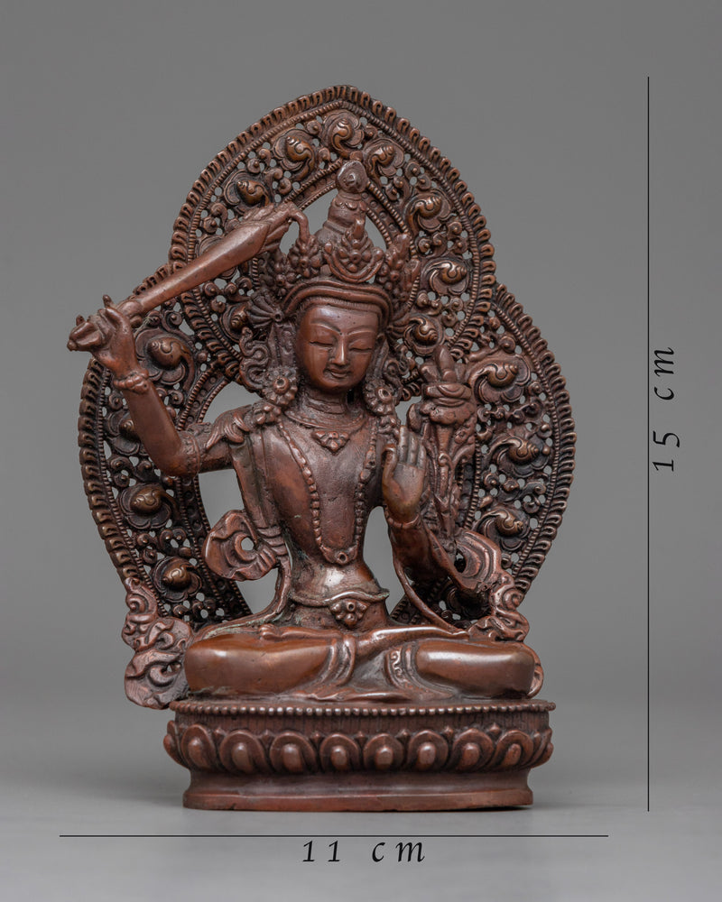 Mini Manjushri Statue for Meditation | Bodhisattva of Wisdom and Compassion