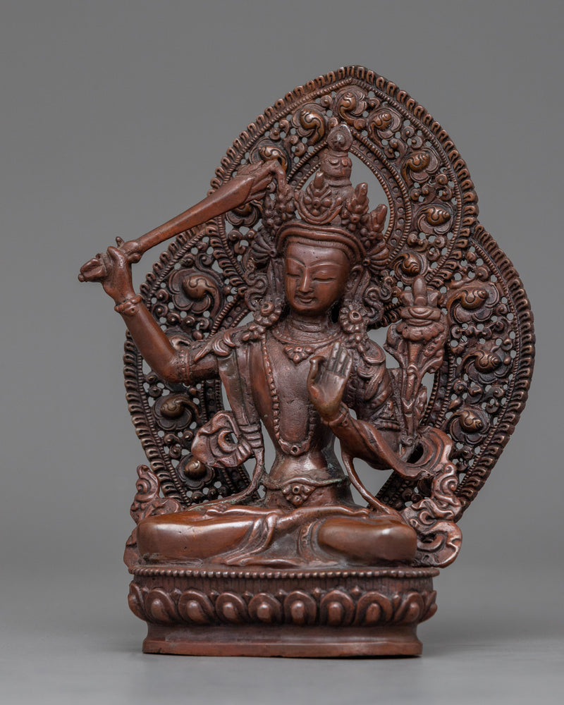 Mini Manjushri Statue for Meditation | Bodhisattva of Wisdom and Compassion