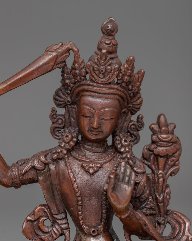 Mini Manjushri Statue for Meditation | Bodhisattva of Wisdom and Compassion