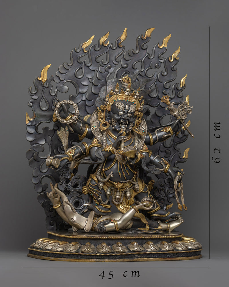 Mahakala Statue for Ritual and Meditation | Consort of Mahakali, the Fearsome God Mahakala