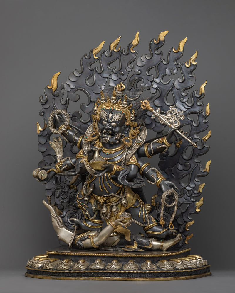 Mahakala Statue for Ritual and Meditation | Consort of Mahakali, the Fearsome God Mahakala