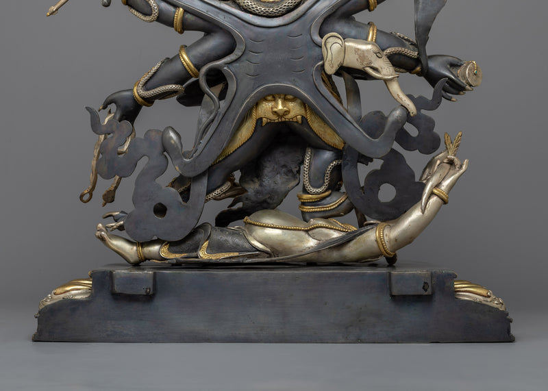 Mahakala Statue for Ritual and Meditation | Consort of Mahakali, the Fearsome God Mahakala