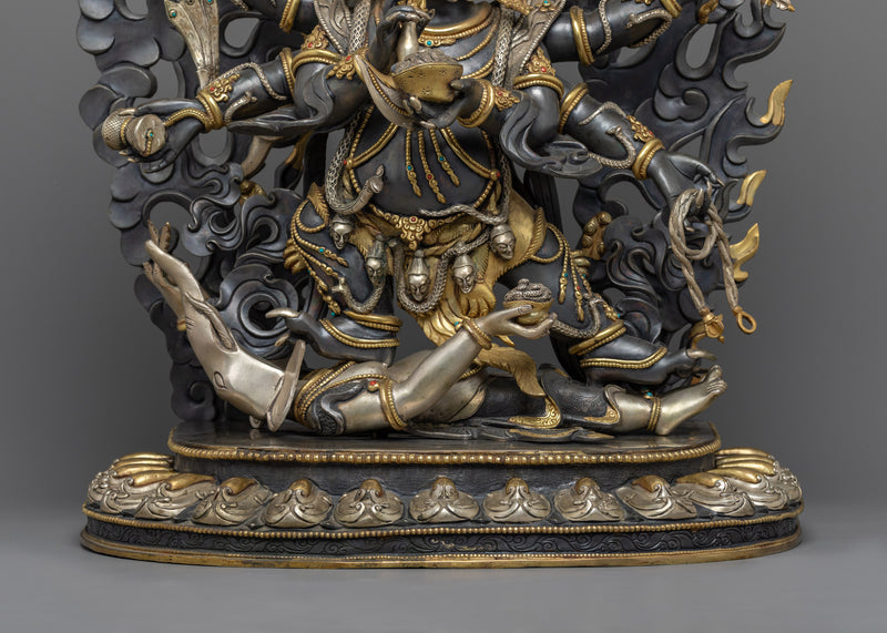 Mahakala Statue for Ritual and Meditation | Consort of Mahakali, the Fearsome God Mahakala