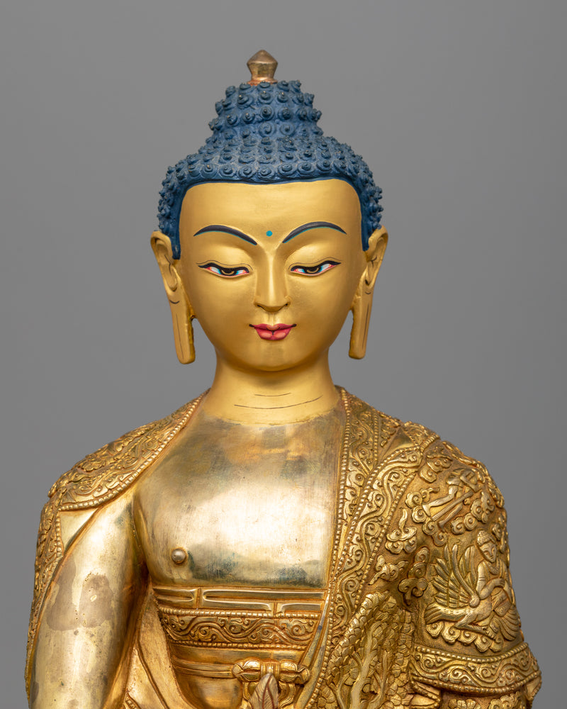 Enhance Healing and Well-being with a Majestic 24K Gold Gilded Medicine Buddah Statue