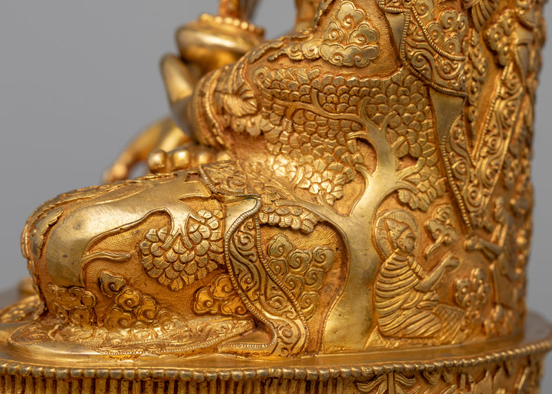 Embrace the Healing Energies of the Medicine Buddh | Stunning 24K Gold Gilded Statue