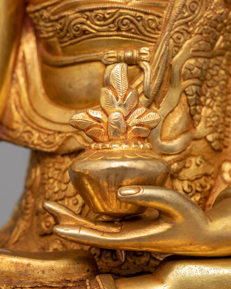 Embrace the Healing Energies of the Medicine Buddh | Stunning 24K Gold Gilded Statue