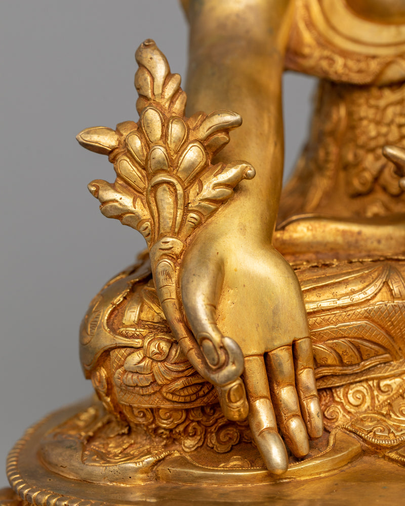 Embrace the Healing Energies of the Medicine Buddh | Stunning 24K Gold Gilded Statue