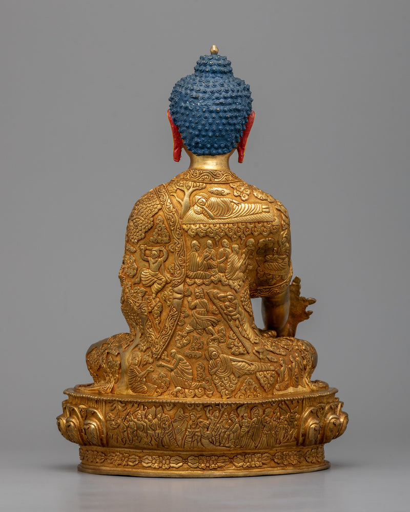 Embrace the Healing Energies of the Medicine Buddh | Stunning 24K Gold Gilded Statue