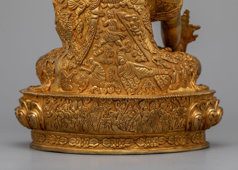 Embrace the Healing Energies of the Medicine Buddh | Stunning 24K Gold Gilded Statue