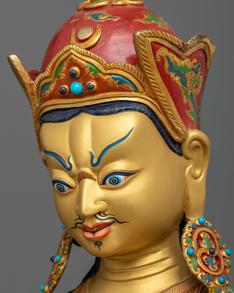 Embrace the Spiritual Guidance of Padmasambaba | Traditionally Gold-Gilded Copper Statue