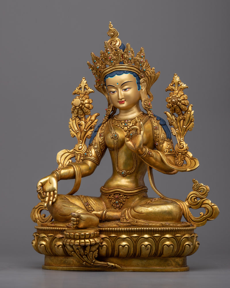 Green Tara Statue | Handmade in Nepal, Himalayan Buddhist Art