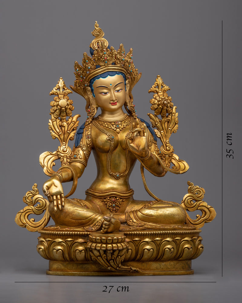 Green Tara Statue | Handmade in Nepal, Himalayan Buddhist Art