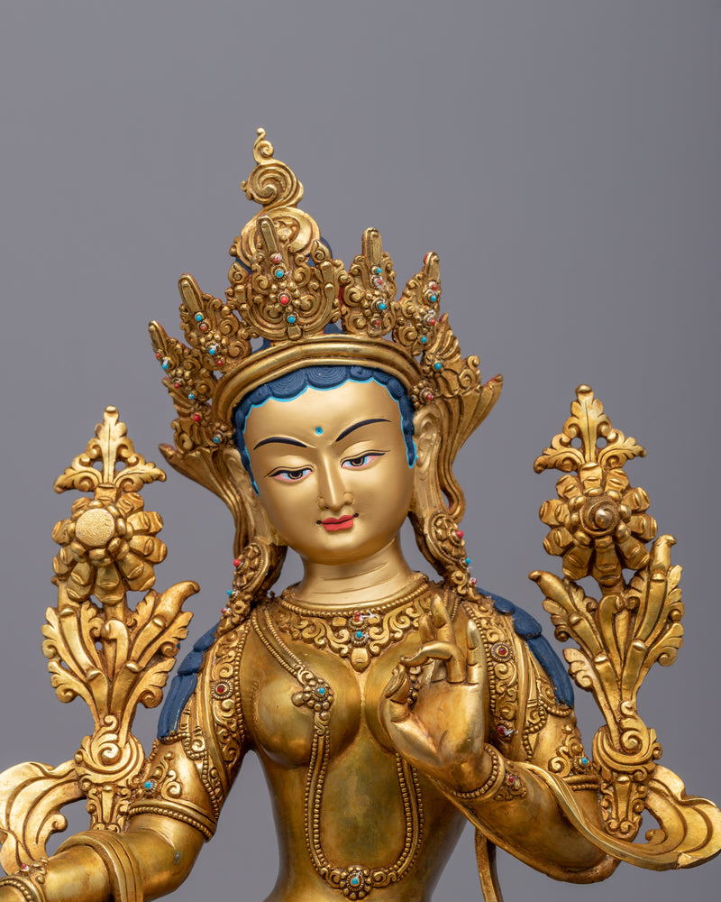 Green Tara Statue | Handmade in Nepal, Himalayan Buddhist Art