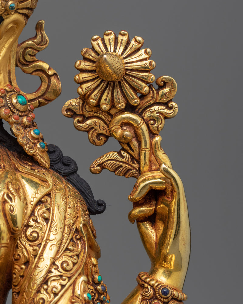 Chenrezig: Buddhism Many Arms Deity of Boundless Compassion | Gold Gilded Statuette