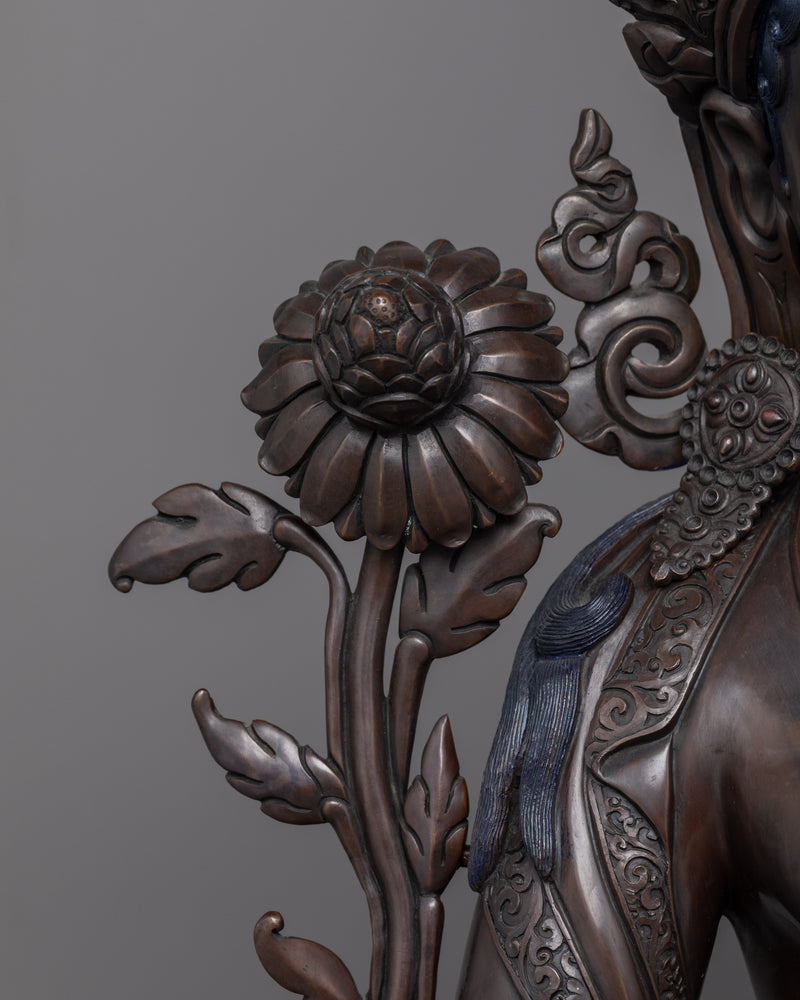 The Embodiment of Compassion and Longevity,  White Tara Statue | Oxidized Sculpture