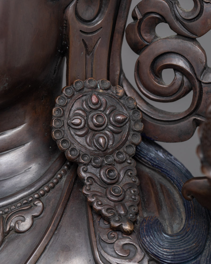 The Embodiment of Compassion and Longevity,  White Tara Statue | Oxidized Sculpture