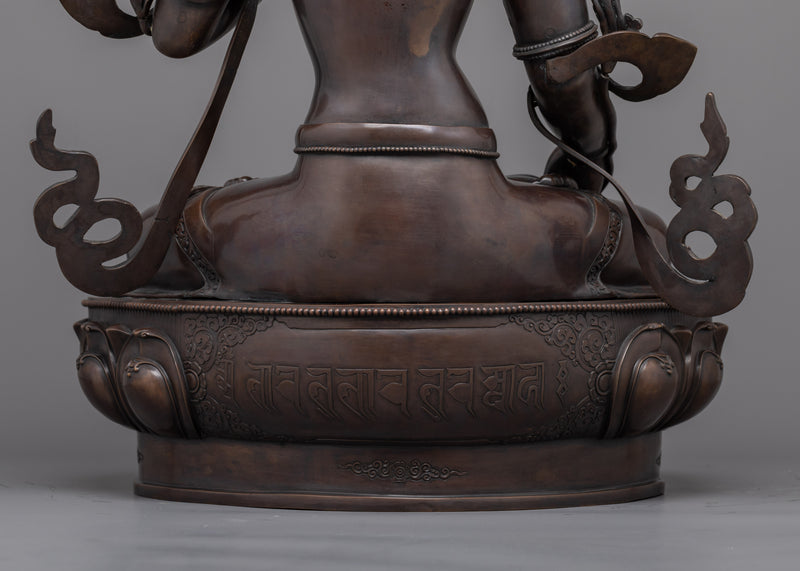 The Embodiment of Compassion and Longevity,  White Tara Statue | Oxidized Sculpture