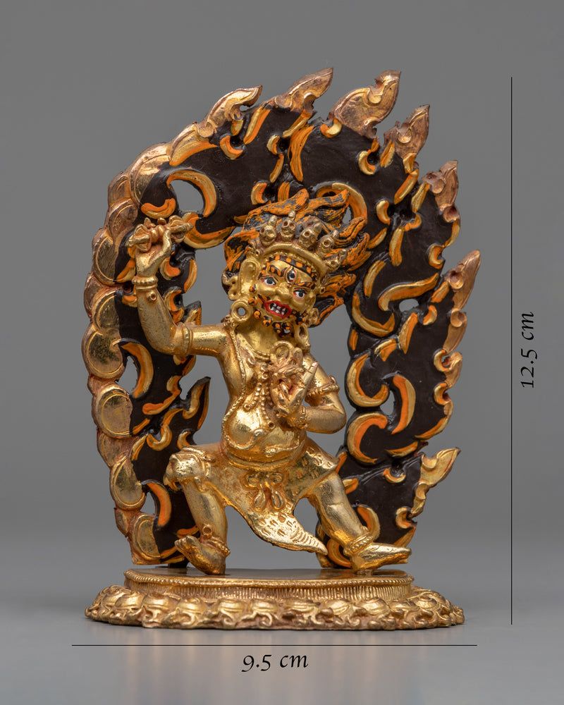 Gold Gilded Vajrapani Art |  Machine Made Buddhist Statue for Decoration