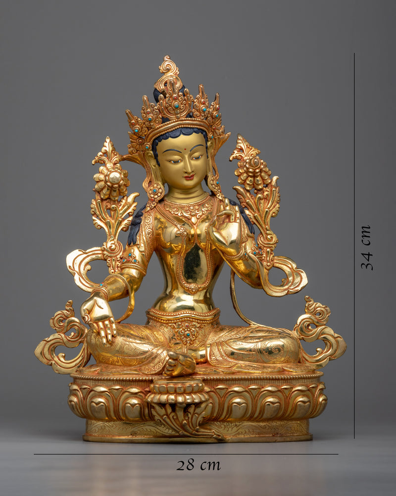 Green Tara Maa Statue - The Mother of Compassion and Swift Action