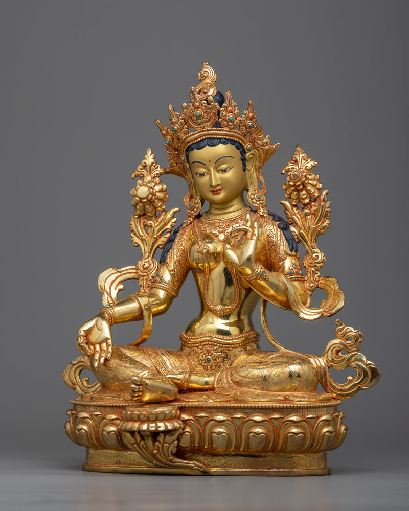 Green Tara Maa Statue - The Mother of Compassion and Swift Action