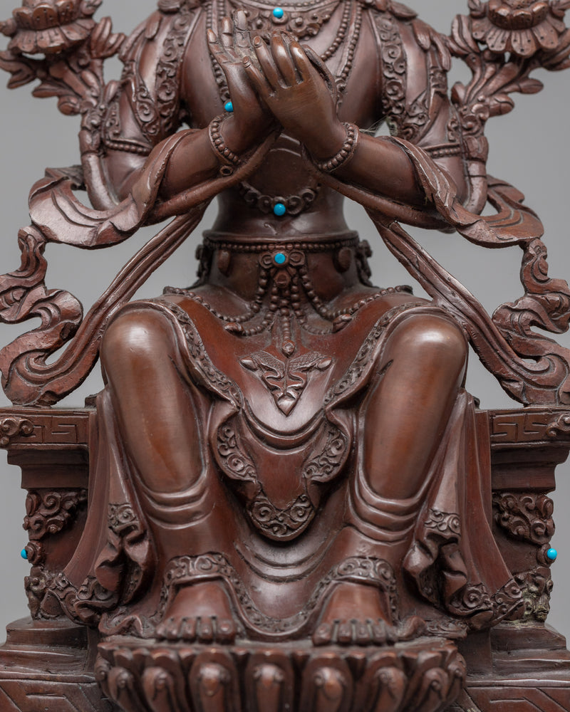 Handmade Statue of Maitreya Buddha | Traditional Himalayan Future Buddha Artwork