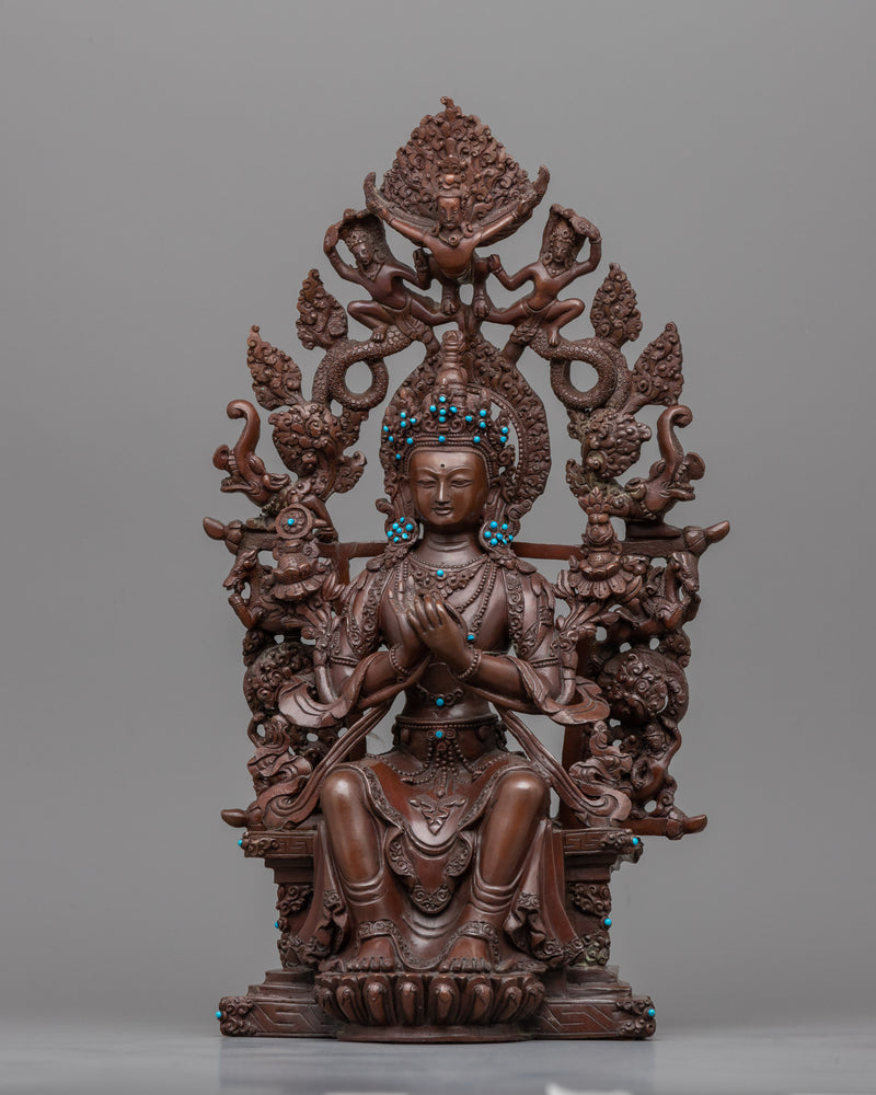 Handmade Statue of Maitreya Buddha | Traditional Himalayan Future Buddha Artwork